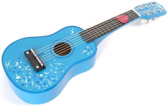 Speelgoed gitaar blauw met sterren - Tidlo