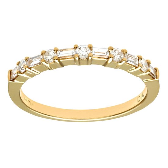 18k Geel Gouden Diamant Eeuwigheid Ring Totaal 0,45cd Ronde en Baguette  Diamanten | bol.com