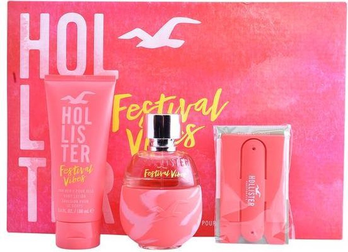 Hollister California Festival Vibes For Her Eau De Parfum (edp) 100 Ml + Bl 100 Ml + Držák Na Mobil/kartu