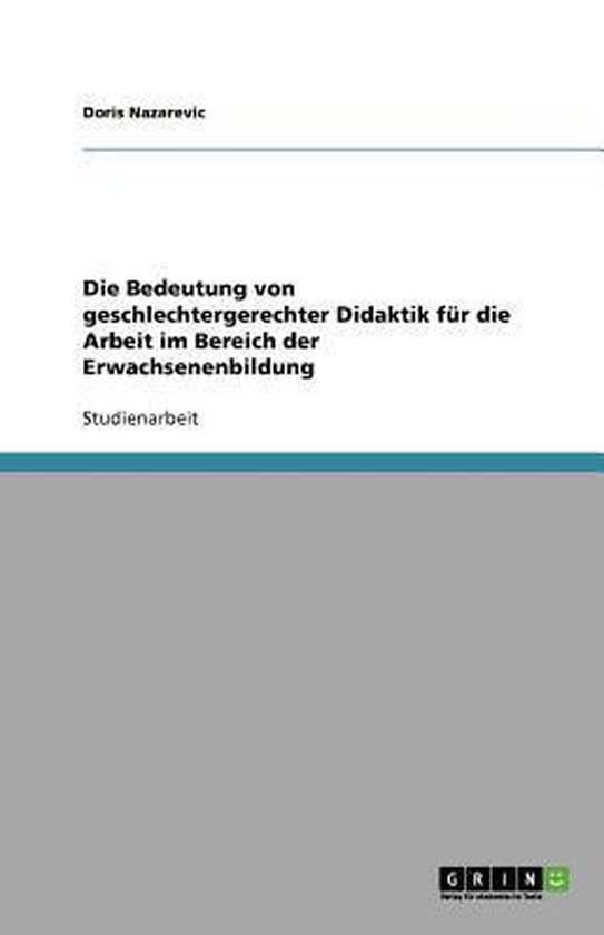 Die Bedeutung von geschlechtergerechter Didaktik für die Ar ... - cover