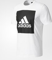 adidas Essentials Box Logo T-shirt Heren Sportshirt casual - Maat XL  - Mannen - wit/zwart