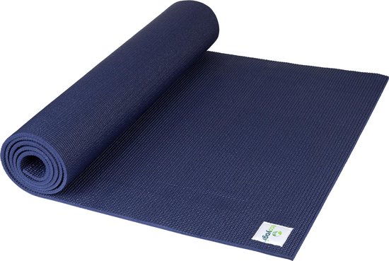 Ecoyogi - Yogamat - 200 cm x 61 cm x 0,6 cm - blauw - Extra lang | bol.com