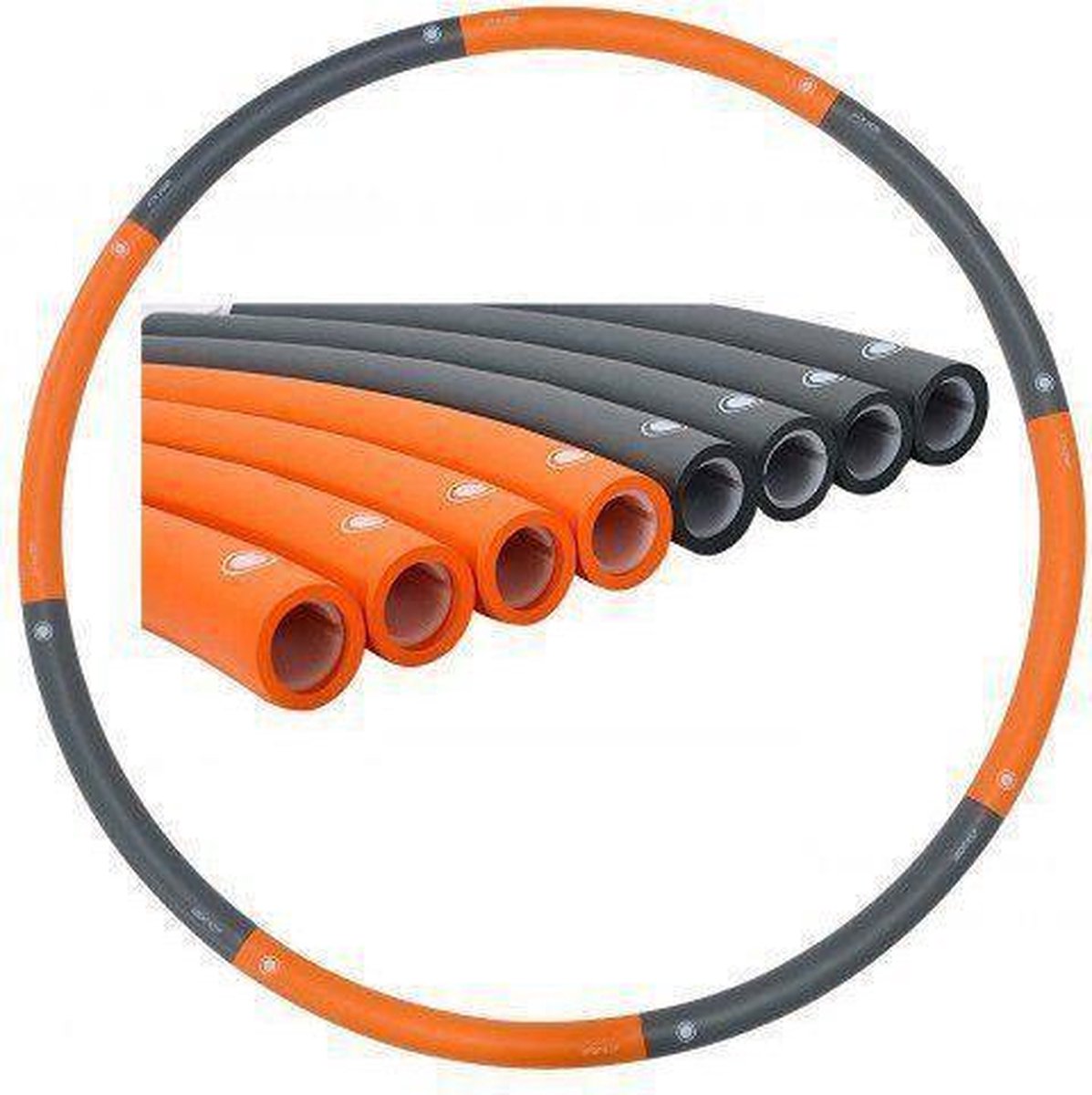 Weight hoop New Generation - Fitness Hoelahoep - 1.8 kg - Ø 100 cm - Oranje/Grijs - Weight hoop