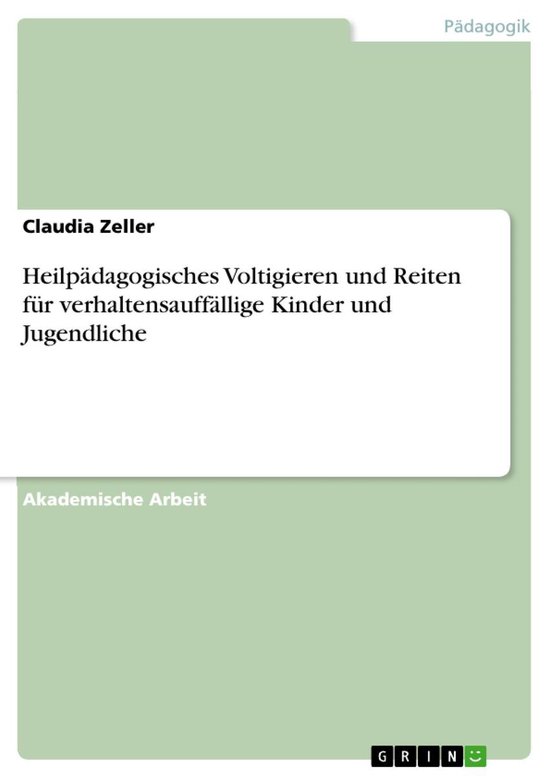 Heilpädagogisches Voltigieren und Reiten für verhaltensauf ... - cover