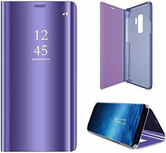 Meyella bedrag Complex Samsung Galaxy S9 Plus - Lederen Spiegel Portemonnee Wallet Hoesje Paars -  Book Case... | bol.com