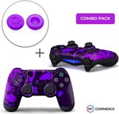 Verfspetters / Paars met Violet Combo Pack - PS4 Controller Skins PlayStation Stickers + Thumb Grips