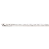 Glow ketting - zilver - figaro 1.5 mm - 50 cm