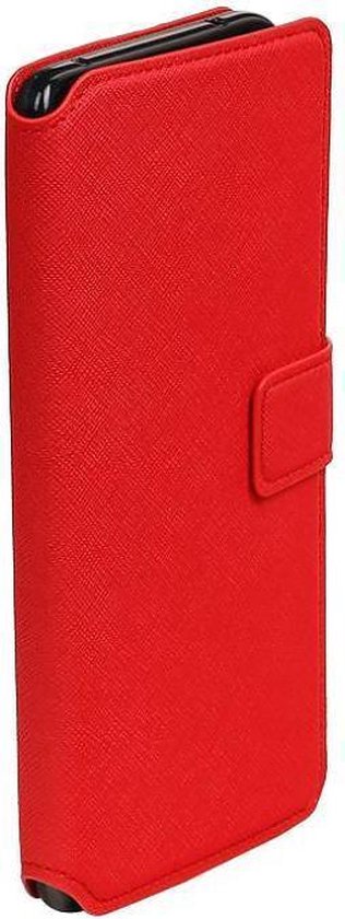 Étui LG V20 Cross Pattern TPU Bookstyle Rouge