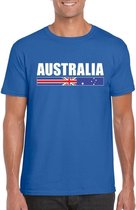 Blauw Australie supporter t-shirt voor heren 2XL