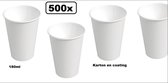 500x Hot cup-beker karton wit 180ml