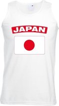 Singlet shirt/ tanktop Japanse vlag wit heren S