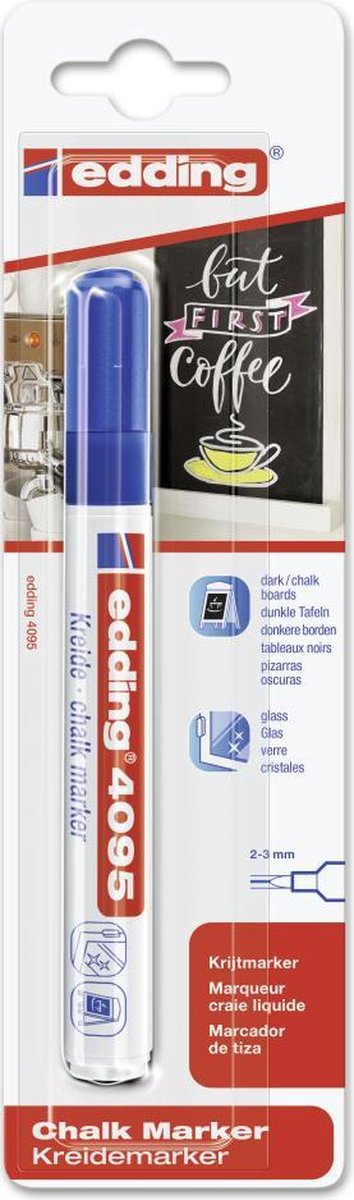 Krijtstift edding 4095 rond blauw 2-3mm blister
