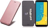 Book Case Hoesje geschikt voor Samsung Galaxy J6 (2018) - Roségoud Lederen iCall Wallet