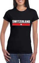 Zwart Zwitserland supporter t-shirt voor dames XS