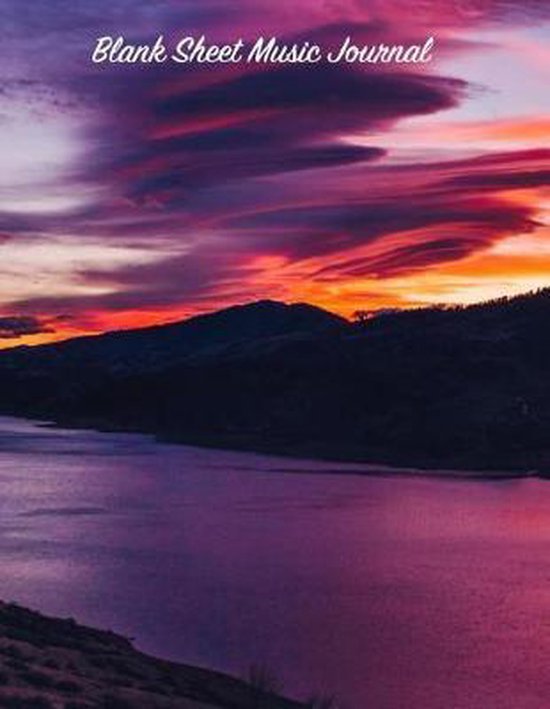 Blank Sheet Music Journal, Sunset Water Songwritin Journal Designs