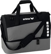 Erima Sporttas Club 5 Line Zwart/ Grijs Maat M