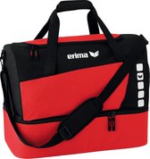 Erima Sporttas Club 5 Line Zwart/ Rood Maat S