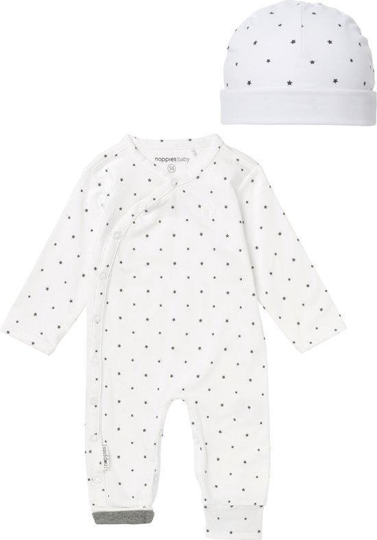 Noppies Unisex set(2delig) Boxpak Wit met witte sterren met Mutsje - Maat 50  | bol.com