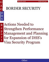 GAO - DHS - BORDER SECURITY