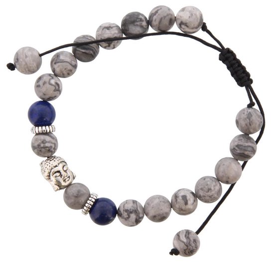 Zwarte heren armband lavasteen - blauw - Sieraden online kopen