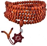 Fako Bijoux® - Buddha Armband - Sandelhout - XL - Roodbruin