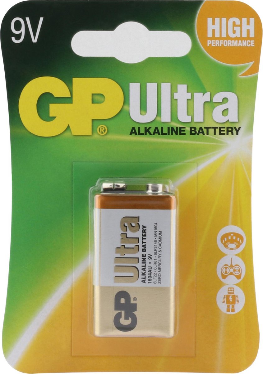 GP 9V Ultra Alkaline Batterij - 1 stuk