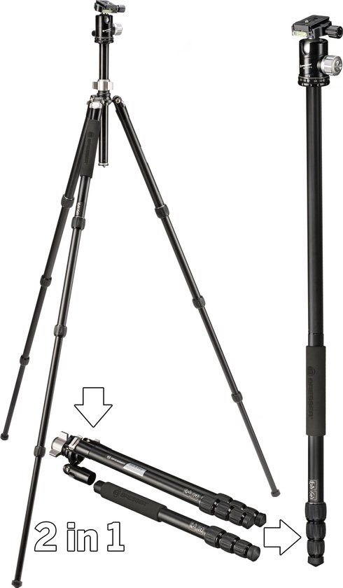 Bresser Camerastatief - BX-25 PRO - Draaggewicht tot 25kg - Geschikt voor Camera, Spotting Scope of Telescoop