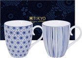 Tokyo Design Studio Nippon Blue Set van 2 Mokken 380 ml. In fraaie Geschenkdoos