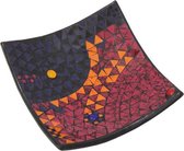 Sierschaal mozaïek paars-oranje 30x30cm