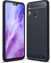 Armor Brushed TPU Back Cover - Honor 8X Hoesje - Blauw