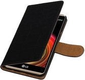 Croco Bookstyle Wallet Case Hoesje Geschikt voor LG X Power Zwart