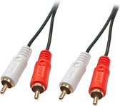 Lindy 35661 audio kabel 2 m 2 x RCA Rood, Wit