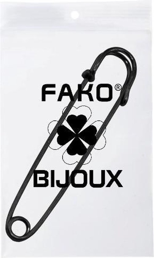 Fako Bijoux® - Sierspeld / Sjaalspeld - Classic - 75mm - Antraciet - Fako Bijoux®