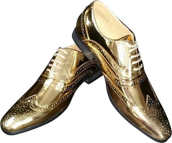 Gouden glimmende brogues/disco schoenen voor heren 41 | bol.com