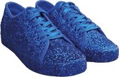 Blauwe glitter disco sneakers/schoenen voor dames 39