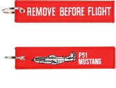 Remove Before Flight sleutelhanger P-51 Mustang warbird WW II