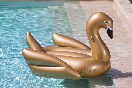 XXL Opblaasbare gouden zwaan - Zwemband / Luchtbed van 170cm
