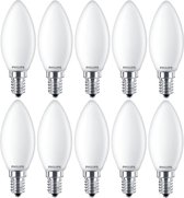 10 stuks - Philips LED kaarslamp 4.3-40W/827 E14 2700K Mat 470lm