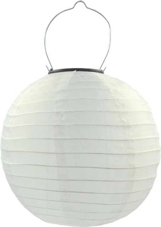 Sneeuwstorm prijs beschermen Premium Snoerloze Witte LED Solar Lampion met Sensor - Ø20cm - Wit Tuin  Lampion op... | bol.com