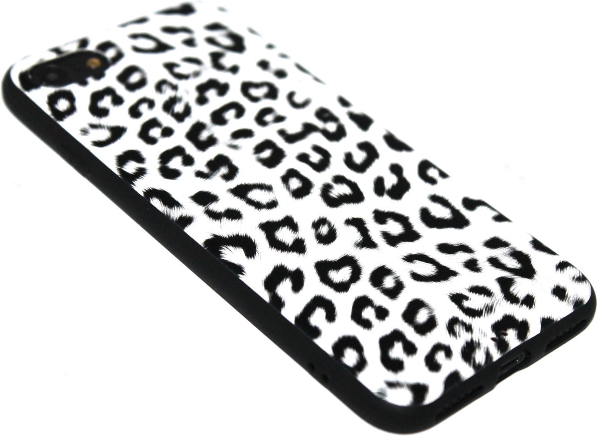 Luipaard back cover wit Geschikt Voor iPhone SE (2020)/ 8/ 7