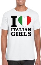 I love Italian girls t-shirt wit heren L