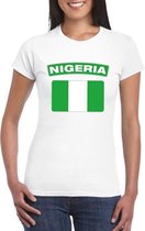 T-shirt met Nigeriaanse vlag wit dames S