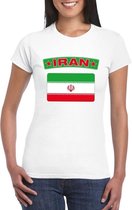 T-shirt met Iraanse vlag wit dames M