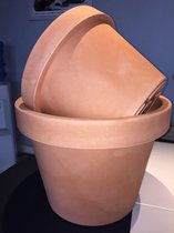 Bloempot Buiten Rond Lira Liscio 70cm TERRE DE SIENNE Teiplast