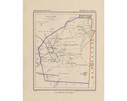 Historische kaart, plattegrond van gemeente Emmen in Drenthe uit 1867 door Kuyper van Kaartcadeau.com