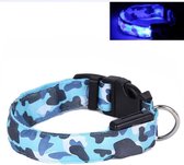 LED Halsband Camo BLAUW maat XL