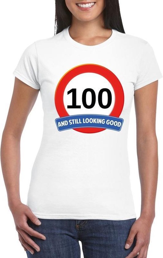 100 jaar and still looking good t-shirt wit - dames - verjaardag shirts XL