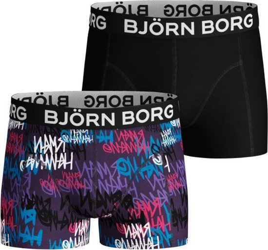Björn Borg 2-pack boxershorts voor Boys - zwart+print-170-176 | bol.com