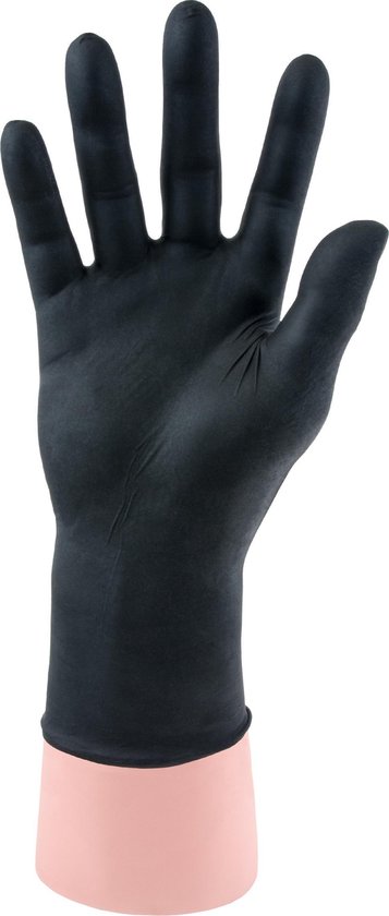 Qtop nitril wegwerp handschoenen latex-en poedervrij - zwart - maat XL |  bol.com