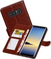 Hoesje Geschikt voor Samsung Galaxy Note 8 - Portemonnee hoesje booktype wallet case Bruin